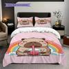 Sweet Sip Rainbow Bedding (1 * duvet cover + 2 * pillowcase, without core) 2D Flat Duvet cover and pillowcase Bedding set Soft and comfortable
