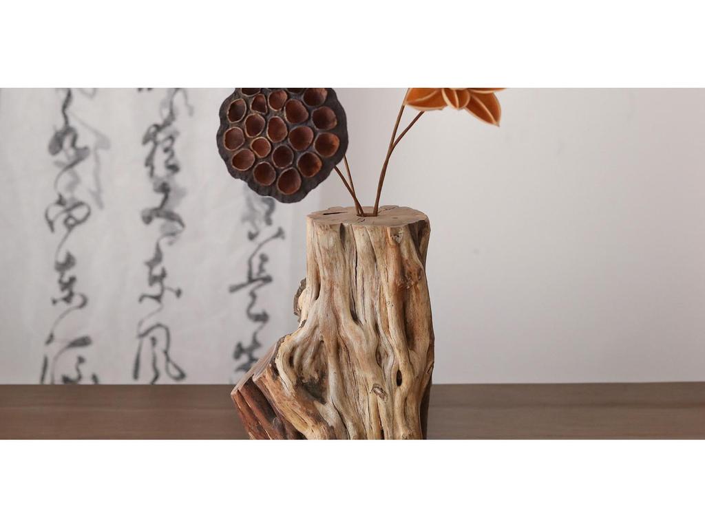 Zen Chinese Retro Teahouse Décor: Dried Branches & Flowers for Living Room Entranceway