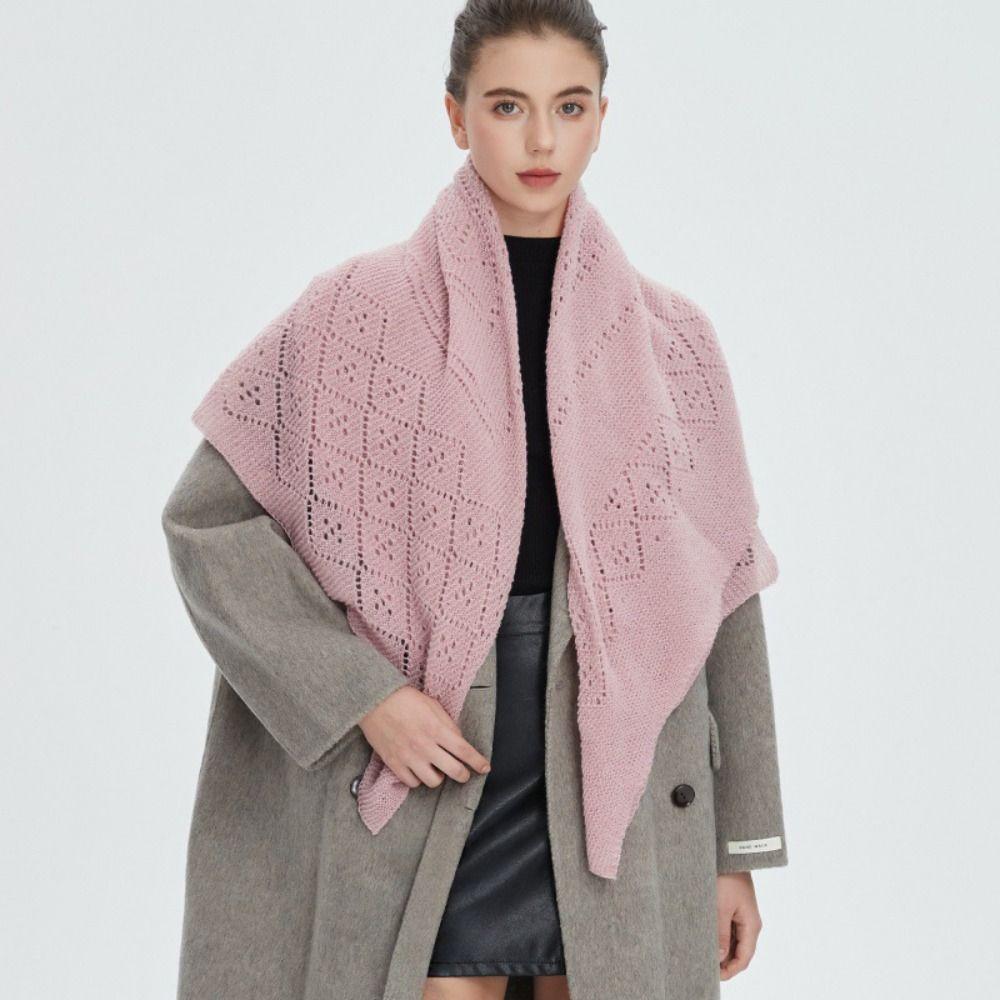Luxury Soft Knitted Scarves Hollow-out Elegant Shawl Wraps Neck Scarf Women Fashion