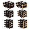 Bamboo Wine Rack Holder Bar Cabinets Stackable Storage Cube Tabletop for Champagne Multilayer DIY Assembled Natural Wood Bottle Holder for Kitchen