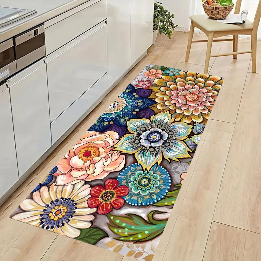1pc Colored Board Printed Kitchen Floor Mat Household Carpet Non-Slip Door Mats Rug Home Decor