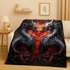 HD Yin Yang Element Dragon Chinese Loong Cartoon Flannel Blanket,Ultra Soft Warm Plush Throw for Home Bedroom Bed Sofa Cover Kid
