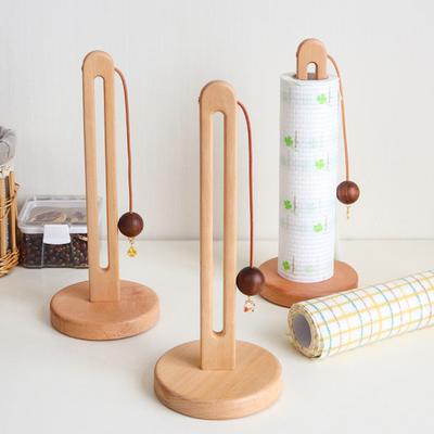Drevený držiak na papierové utierky Odolný Protišmykový Stojan na papierové vreckovky Vertikálny Stojan Hák Do Kuchýň Kúpeľní Obývacích Izieb Reštaurácie