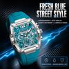 LIGE Men Square Chronograph Watch Quartz Wristwatch Silicone Strap Luminous Date Waterproof Sport Male Clock Relogio Masculino
