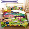 3pcs Custom Name ABC Monsters Bedding Set Duvet Cover Closure Includes 1 Duvet Cover & 2 Pillowcases for All Seasons Bedroom Decor