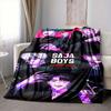 1pc Saja Boys Flannel Blanket [Cozy Throw Blanket] For Sofa, Bed, Travel, Camping, Livingroom, Office, Couch, Chair, And Bed