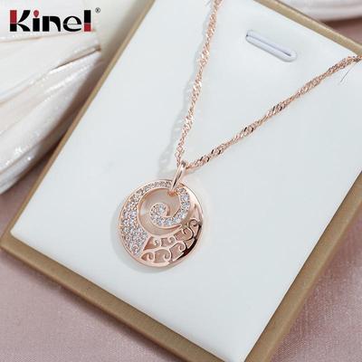 Kinel Luxury Rose Gold Color kulonu kaklarota Vintage smalkas rotaslietas dāvana