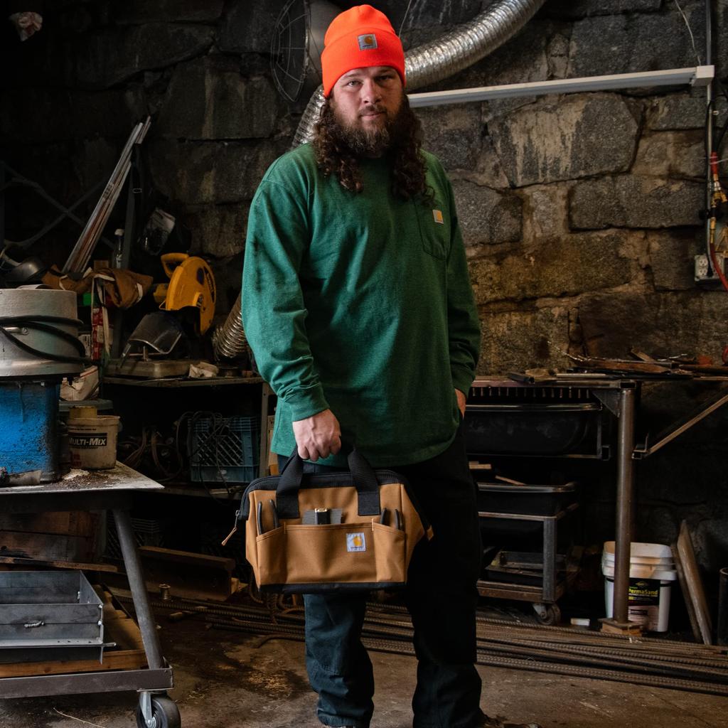 Carhartt Onsite Tool Bag Durable Waterproof Tool Storage Bag 15 Pocket Carhartt B0000522 Mid-Weight 13" Brown,