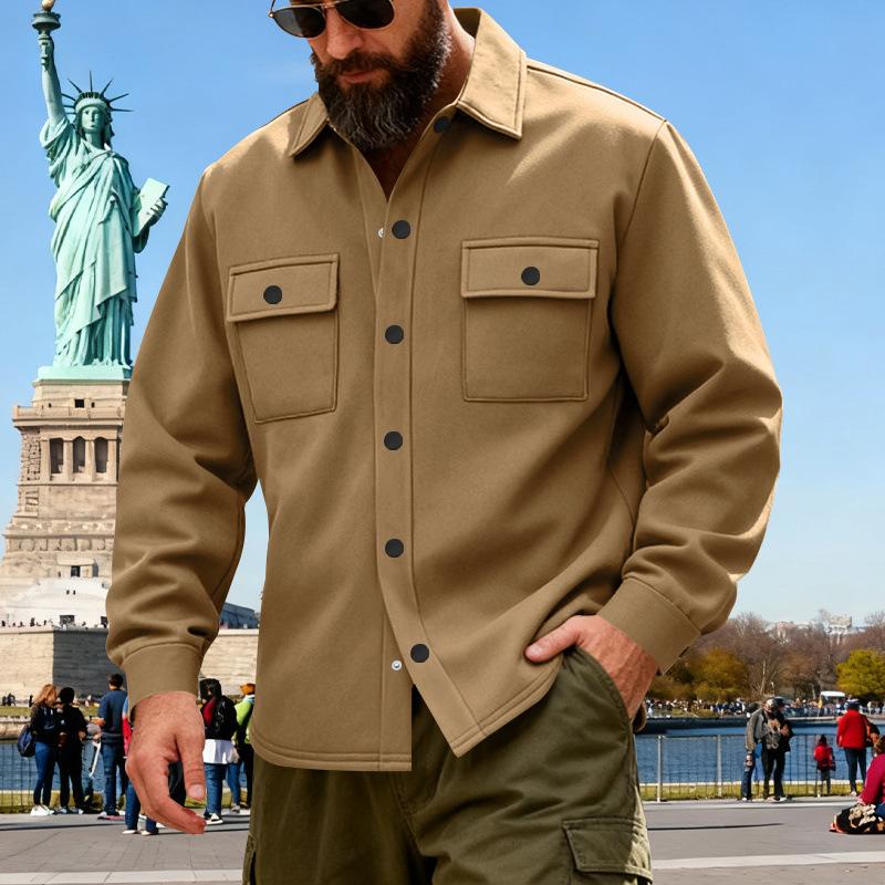 2025 Autumn and Winter New Style Simple Solid Color Fashion Versatile Casual Loose Jacket Shirt