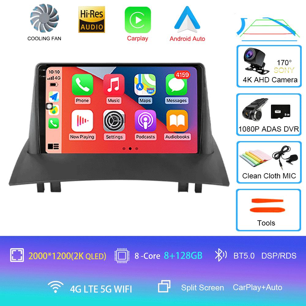 Android 14 2 Din Car Radio For Renault Megane 2 2002-2009 Multimedia Video Player Navigation GPS Stereo Head Unit