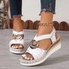 Fashion Women's Wedges Sandals 2025 Summer Snake Print Platform Sandals Gladiator Shoes Woman Comfort Casual Med High Heels Sandals