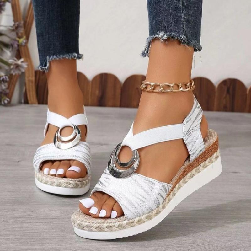 Fashion Women's Wedges Sandals 2025 Summer Snake Print Platform Sandals Gladiator Shoes Woman Comfort Casual Med High Heels Sandals