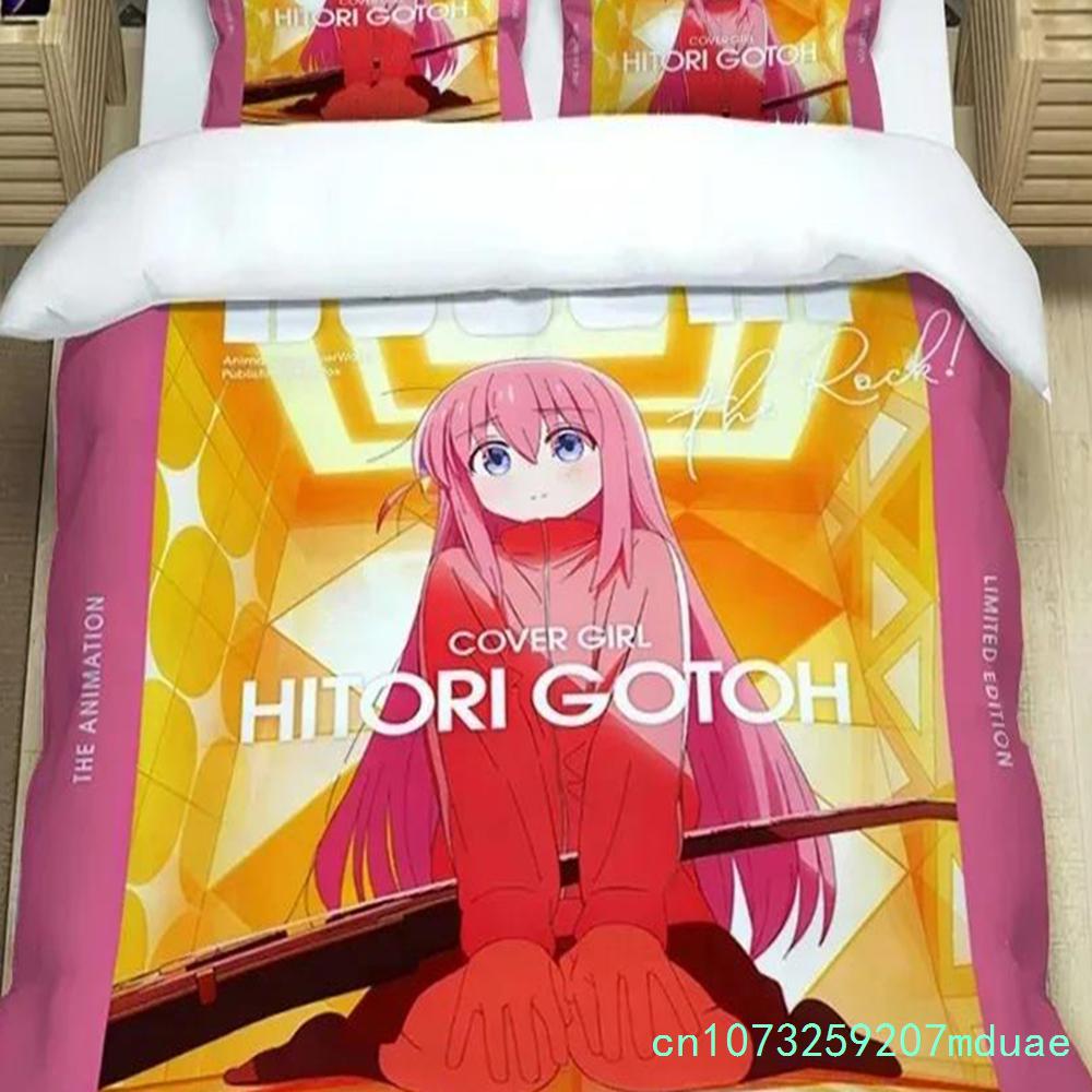 New Anime Bocchi The Rock Kessoku Band Bedding Set Duvet Cover Quilt Cover Pillowcase Comforter King Queen Size Boys Adult