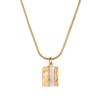 Women's 14k Gold Shell Necklace - Titanium Steel Geometric Minimalist Design