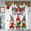 Christmas Gnomes Shower Curtain, Xmas Holiday Cute Gnome Fabric Shower Curtains Set for Bathroom Decoration with Hooks Merry