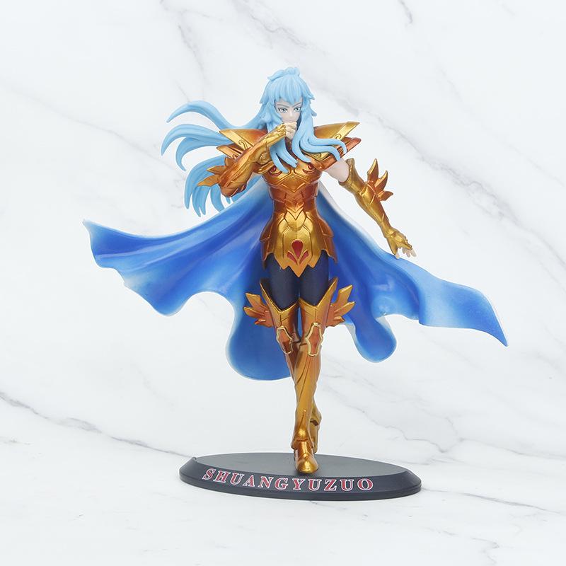 Cheap Anime Gold Saint Seiya Aquarius Aries Pisces Aquarius Cancer Leo PVC Action Figure Collectible Model Toy 19-21cm