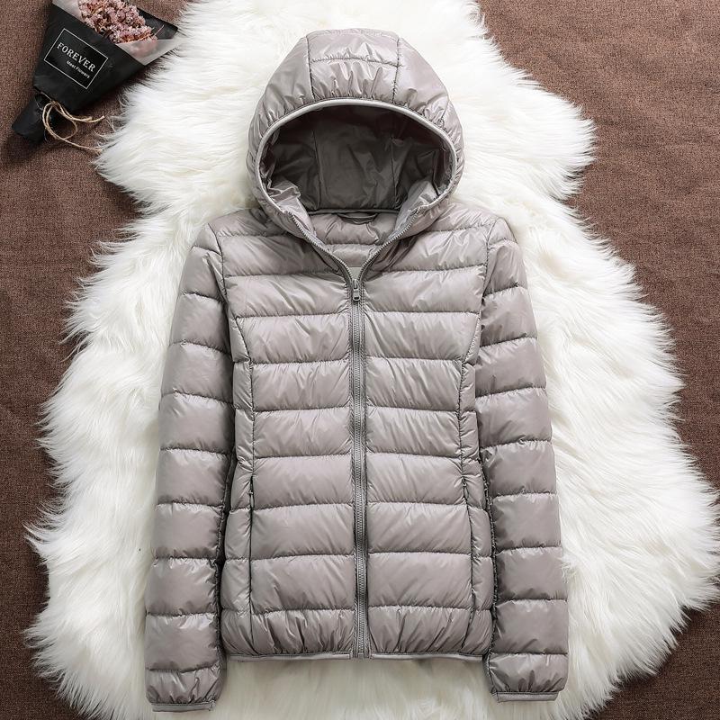 2023 Women's Lightweight Hooded Slim Down Jacket - Short, Fashionable, Plus Size, Autumn/Winter Outerwear