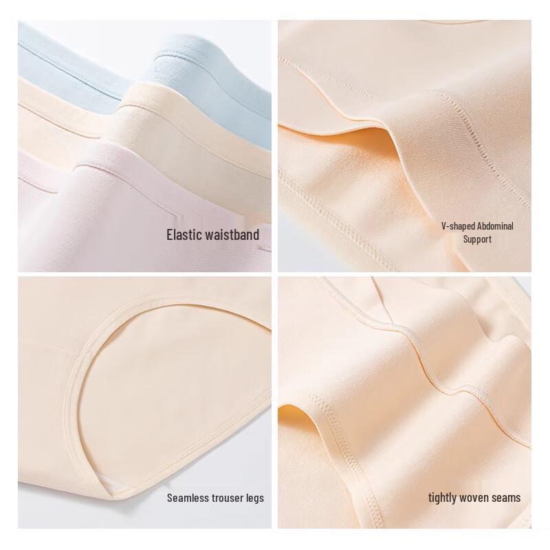Langsana Women's Low-Waist Pure Cotton Antibacterial Maternity Underwear