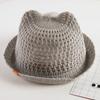 Children's summer cat ears sunshade hat Breathable boys  pots hats kids sun hats flanging baby Foldable sun protection 5-8 old
