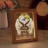 Custom Memorial Night Light with Picture Frames Personalized Acrylic Plaque Sympathy Bereavement Gift with Photo Name Date for Loss of Love(S-Heart
