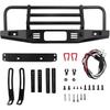 INJORA Adjustable Front Bumper with Led Light for TRX4 Axial SCX10 SCX10 II 90046 90047 RC Car Upgrade Part(Black)