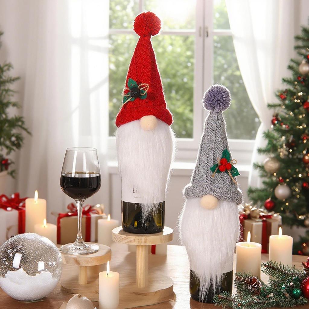Weekly New Christmas Gnome Wine Bottle Decoration - Creative Rudolph Faceless Doll
