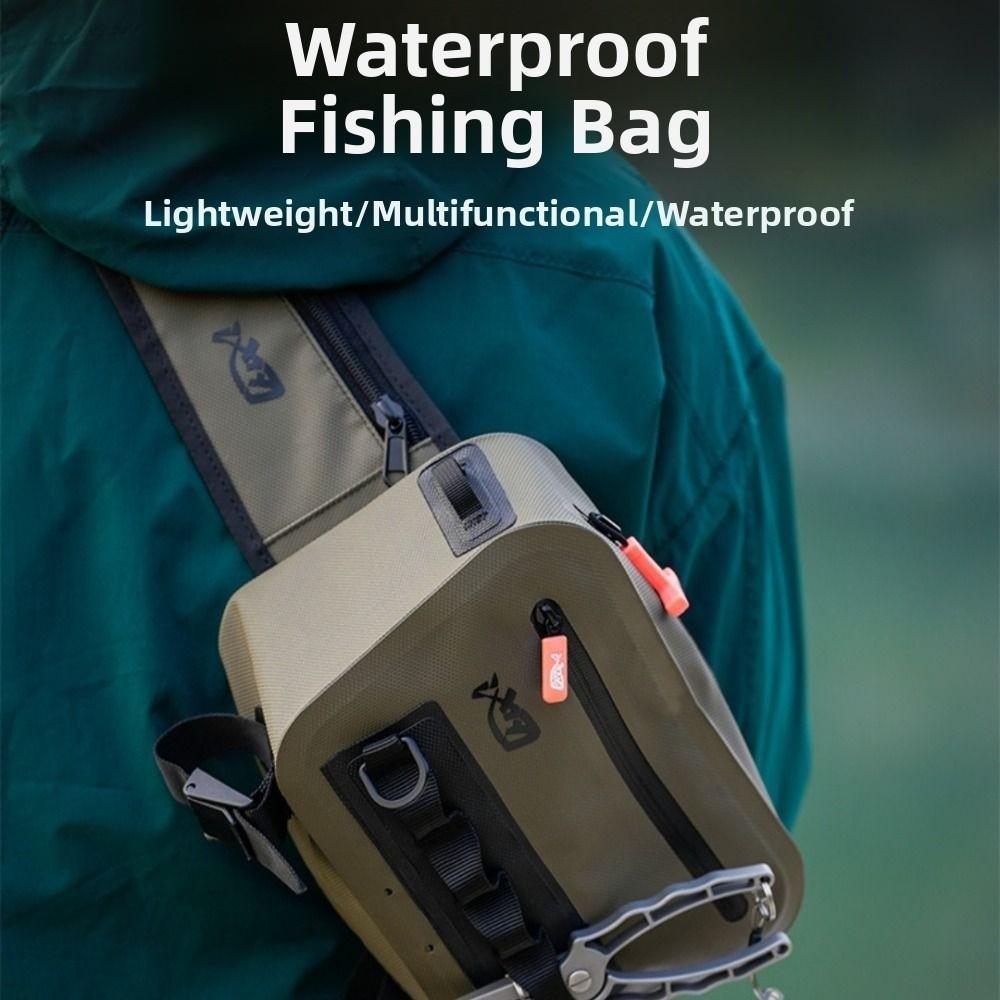 Angeltasche mit großer Kapazität, wasserdichte Schultertasche für Angelausrüstung, Angelzubehör
