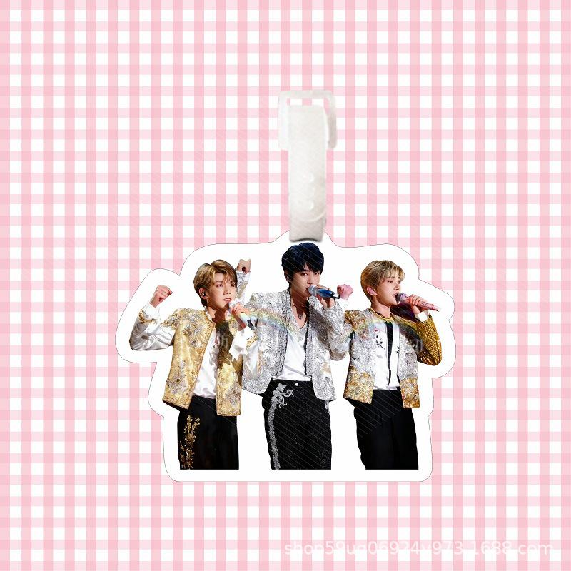 TFBOYS Luggage Tag & Backpack Pendant: Jackson Yee, Roy Wang, Karry Wang Keychain Merchandise. Height 12CM, Width 8-10CM