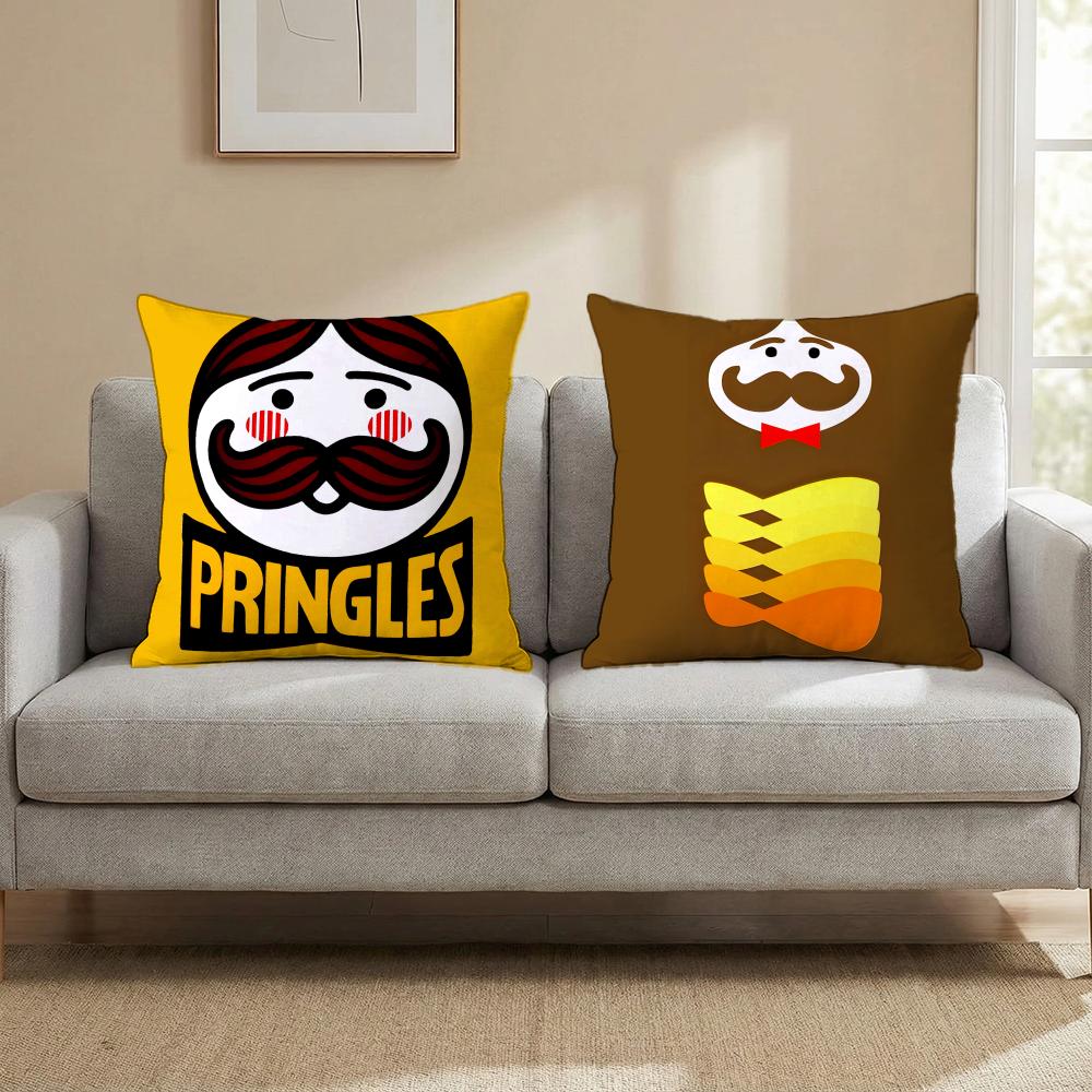 P-pringles Decorative Cushion Cover Multi-Scene Pillow Cover for Home & Car - Reversible, Soft & Durable for Daily Use