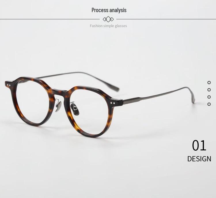 Vintage Ultralight Pure Titanium Full-Rim Eyeglass Frame, Unisex & Stylish, Comfortably Fits Prescription Lenses for Myopia.