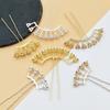 Beadable Alloy Arch Hair Pin Blanks Multiple Bead Mounts 3 Colors for DIY Hanfu Hair Accessories Making