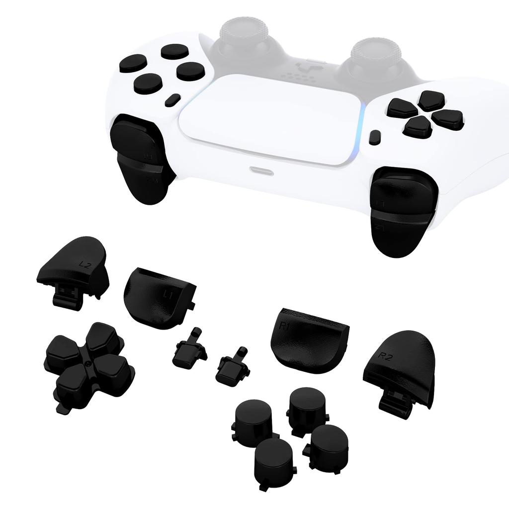 eXtremeRate Replacement for PS5 Controller Share Optional Face Chrome Full Button Set for PlayStation 5 Controller Not D-Pad (BDM-010 & 020), R1, L1,