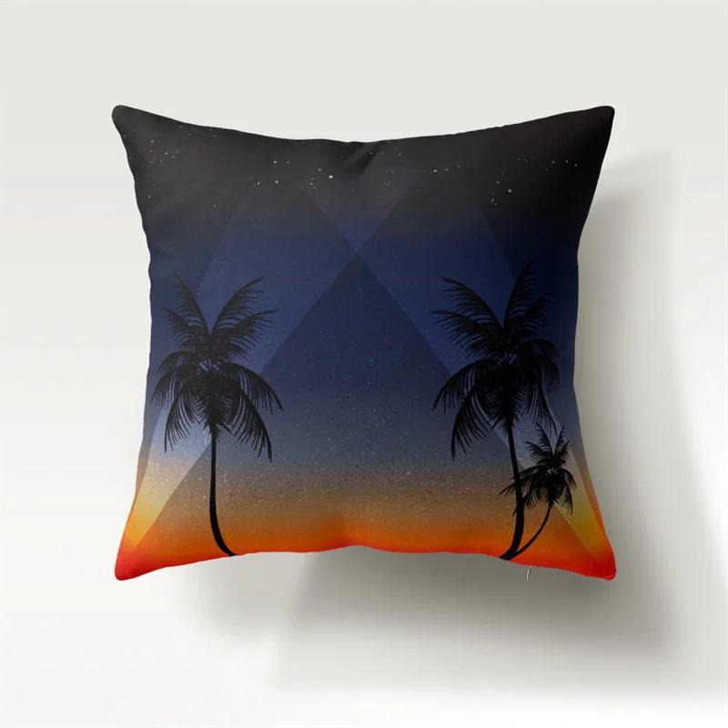 Summer Beach Sunset Landscape Pillowcase 45x45cm Sofa Chair Bedside Car Cushion Cover Bedroom Room Living  Home Decor