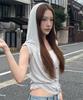 ERER Hotfix Hooded Sleeveless Knit Melange Gray