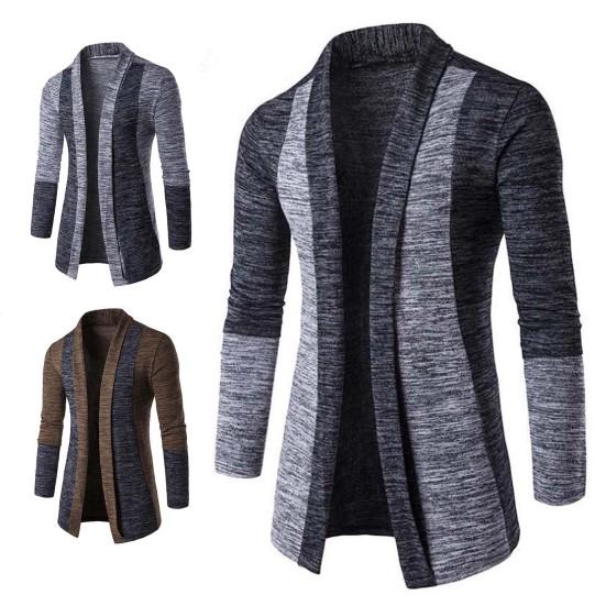 Winter Sweater Coat Contrast Colors Cardigan Vintage Long Sleeve Extra Warm Winter Coat