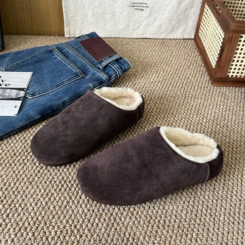 

Зимние новые ретро повседневные бархатные теплые женские с круглым носком тапочки из хлопка с одним педальным верхом 39