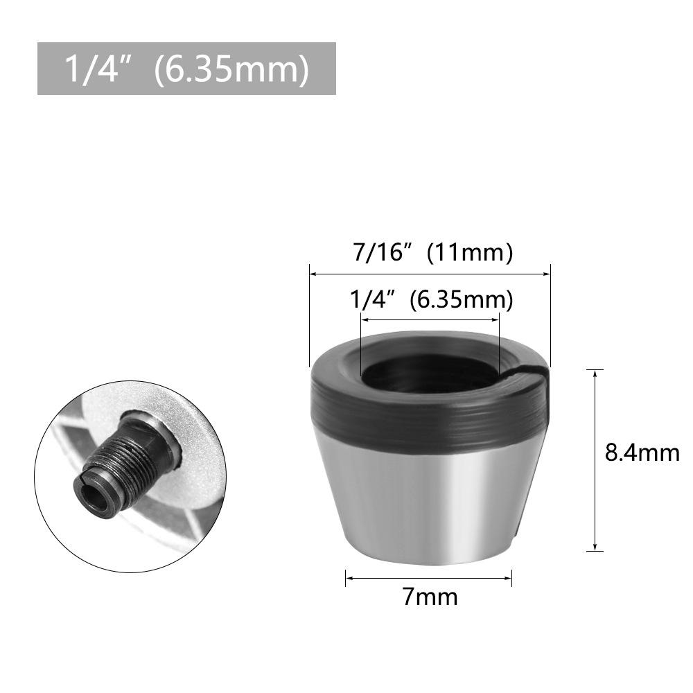 6mm/8mm Angle Grinder Trimmer Collet Converter Sleeve for Milling Cutter