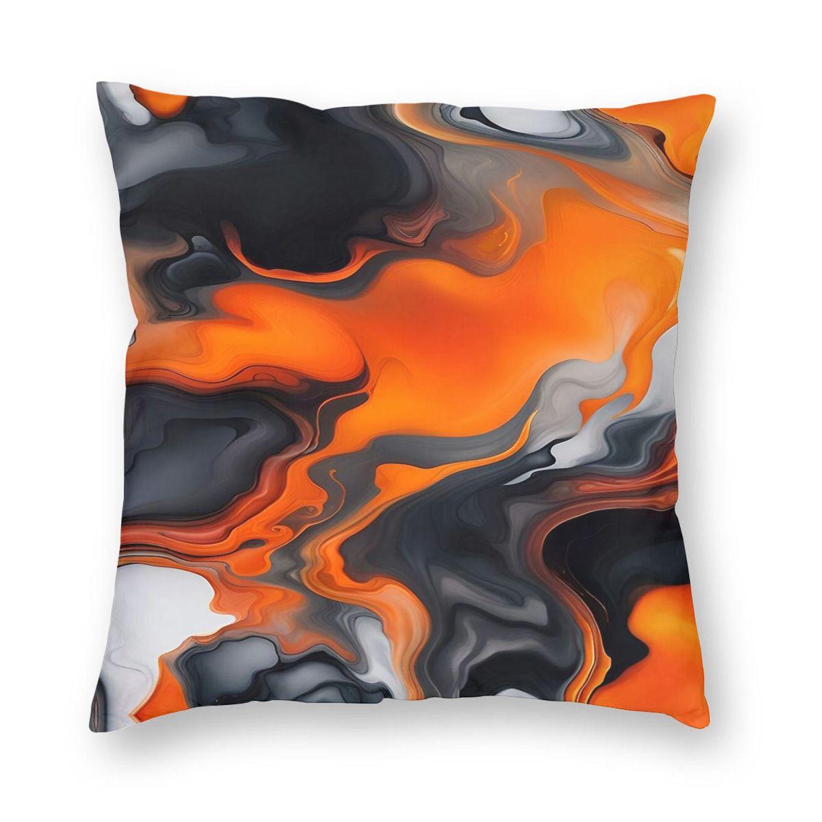 Translucent Burnt Orange Black Grey Pillowcase Polyester Linen Velvet Pattern Decorative Throw Pillow Case Home Cushion Cover 40x40cm