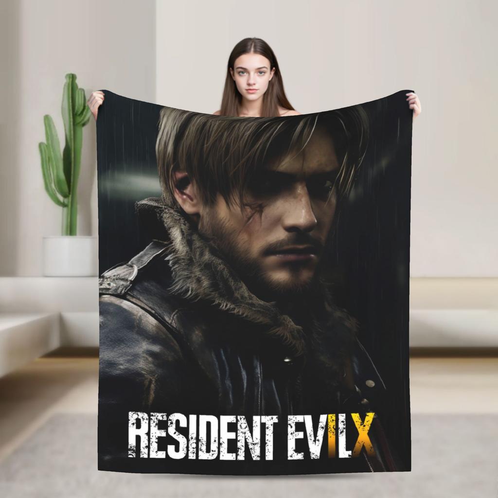 Leon Kennedy Resident Evils Blanket Quality Soft Warm Bedding Throws Spring Children Living Room Graphic Bedspread