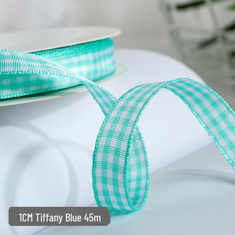 

1 см однотонная клетчатая лента для упаковки и украшения коробок для тортов