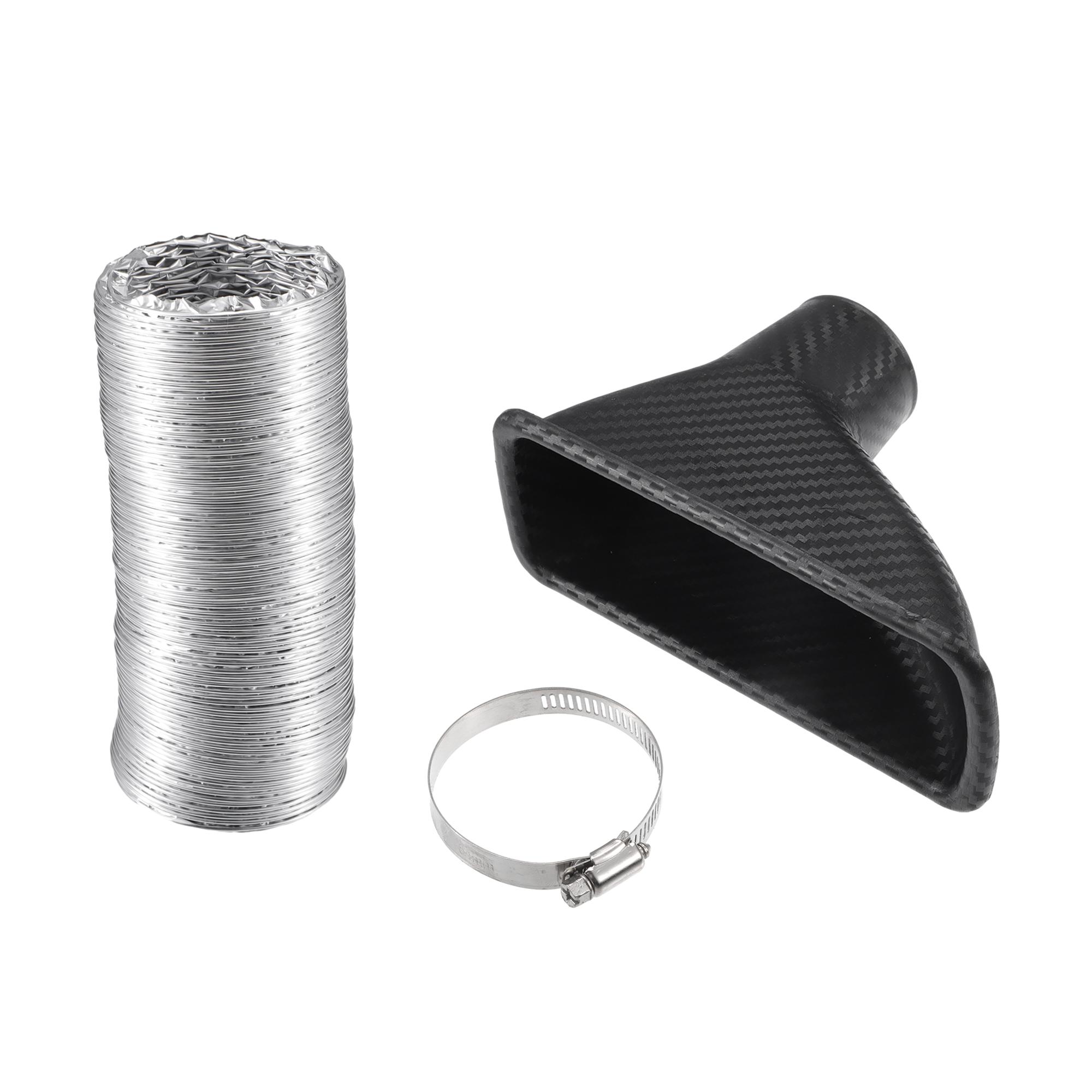 Motoforti 1 Set Air Intake Duct Front Bumper Car Square Brake Air Duct with Hose Black
