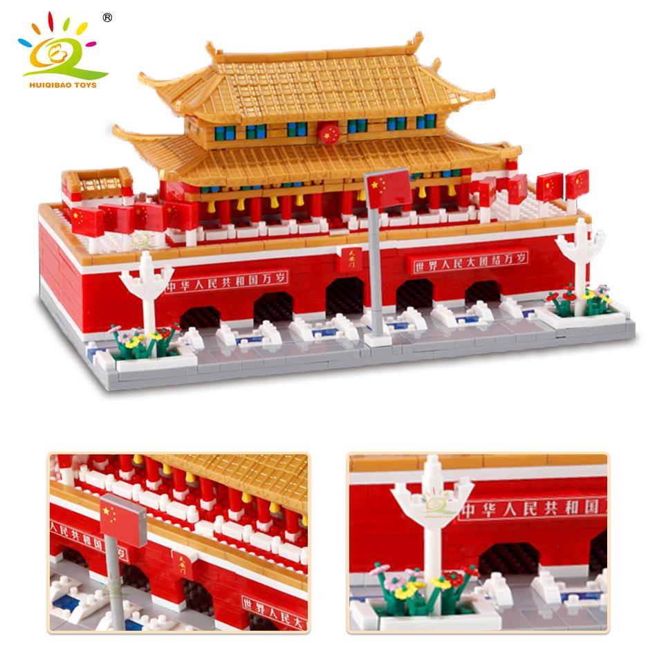 1780pcs Mini Tian An Men Micro City Architecture Model Construction Blocks Street View Diamond Building Bricks Playthings Kid
