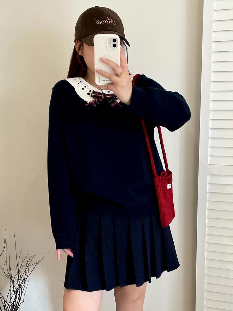 Plus Size Women's Winter Doll Collar Sweater - Age-Reducing Casual Knitwear, 2025