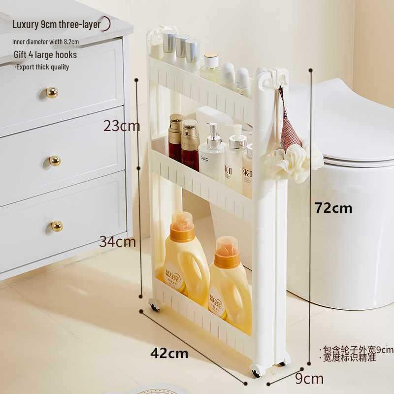 Ultra-Slim Gap Storage Rack for Kitchen, Bathroom, Fridge, Wall Corner, Bedside, and Living Room.