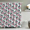 Tuniu Christmas Gift Shower Curtain Funny Festive Red Blue Pink Gift Wrapping Bathroom Decor