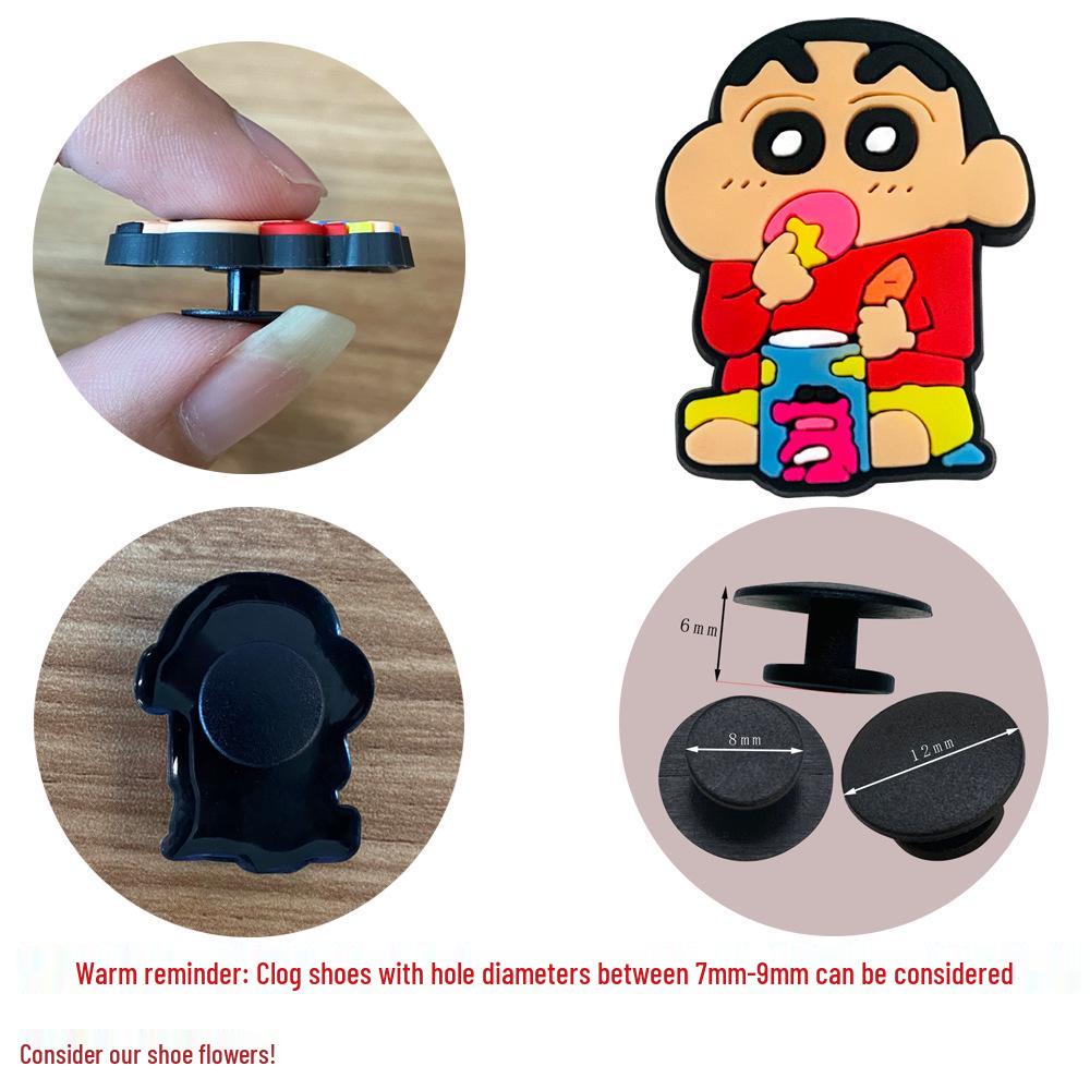 Crayon Shin-chan Croc Charms: 10 Styles, Soft Rubber PVC Shoe Accessories