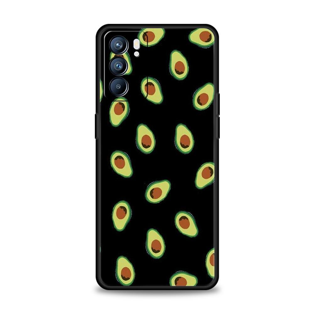 Cute Avocado Phone Case For Oppo Reno 13 12 11 10 7 F Find X5 X6 A98 A80 A79 A78 A57 A54 A31 A17 Pro 5G Soft TPU Cover Funda Bag