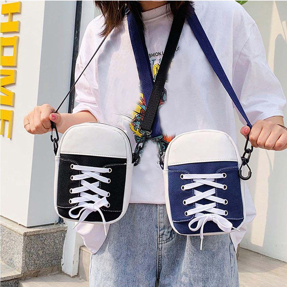 

Street Small Shopping Shoes Shape Women Bag Canvas Handbag Crossbody Bag Korean Style Bag синий