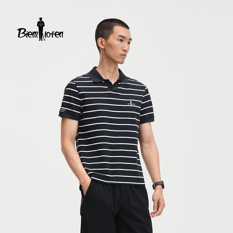 Men s Striped Seagull Collar T-Shirt 115/XXL