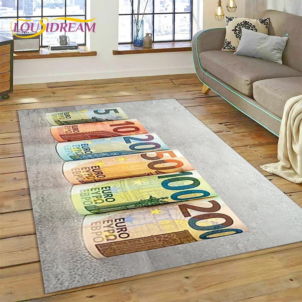 

Rich Dollar Euro Pound Money 3D Cartoon Carpet Rug for Home Living Room Bedroom Sofa Doormat Decor,kids Play Non-slip Floor Mat 40x60cm